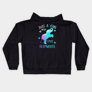 Just a girl who loves elephants Kids Hoodie